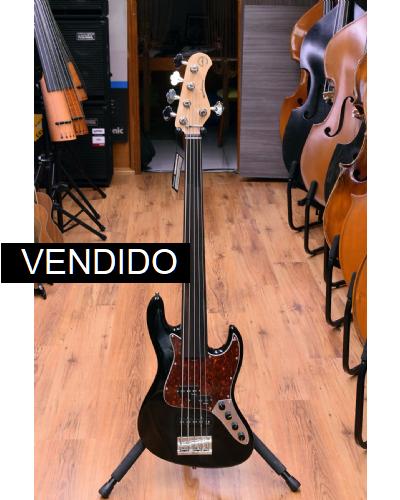 Sadowsky MetroExpress 21 Fret Hybrid PJ Fretless 5 Solid Black High Polish